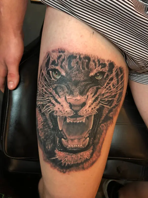 Green Tiger Tattoo